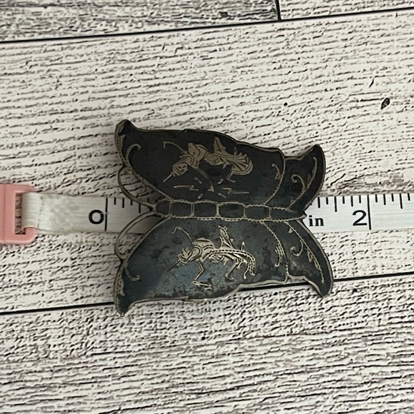 Siam Sterling Silver/Black NIELLO Dancers Butterfly brooch - Picture 8 of 9